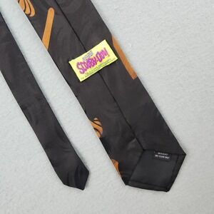Vintage Scooby-Doo Tie Mens One Size Black Cartoon Character Polyester Necktie